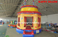 Cina Birthday Cake terbuka Inflatable penjaga, Bounce House Inflatables Puri Untuk Anak RQL-00506 distributor