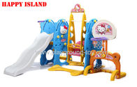 Cina CE Disetujui terbuka Plastik Playground Anak Mainan Dengan Swing, Slide, Basketball Hoop distributor