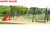 Cina Taman Logam Bingkai Anak swing Sets Dikombinasikan Dengan Slide Plastik RHA-15902 distributor